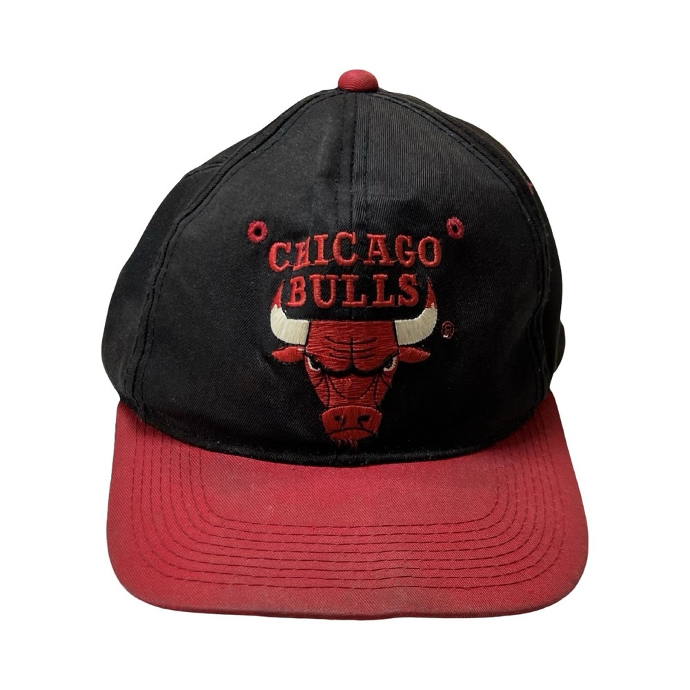 Vintage 90's Chicago Bulls NBA Snapback Hat Cap Adjustable Black